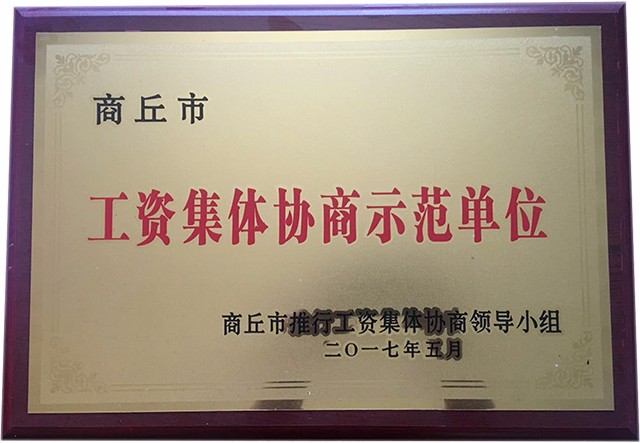 工资集体协商示范单位